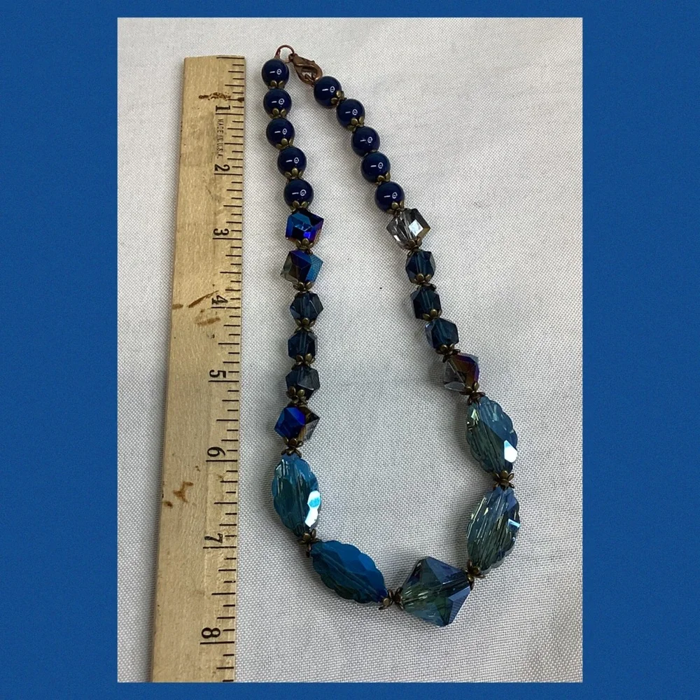Elegant Blue Beaded Necklace